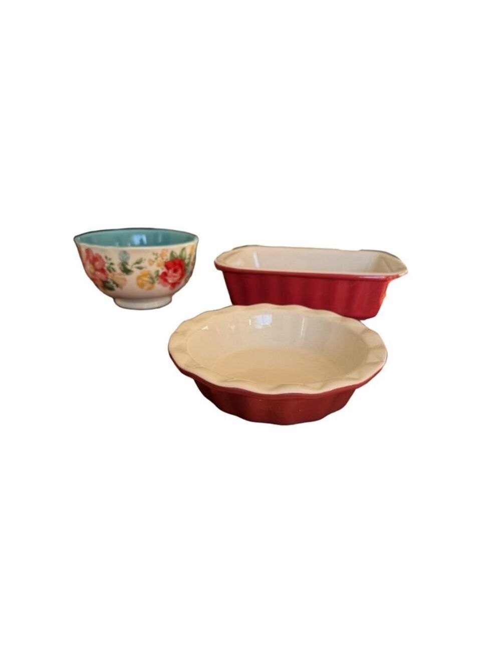 Good cook 2 stoneware dish 
Pioneer Woman 1 bowl
